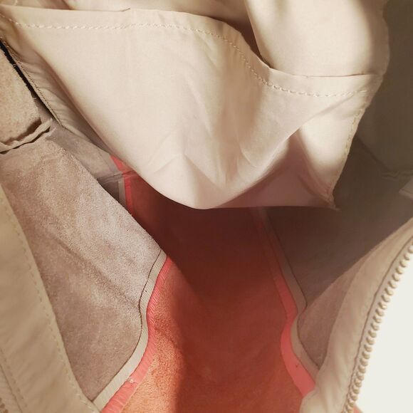 Gap Women's Medium Leather Tote Bag Tan Orange Errands Lightweight Minimalist - Picture 4 of 13